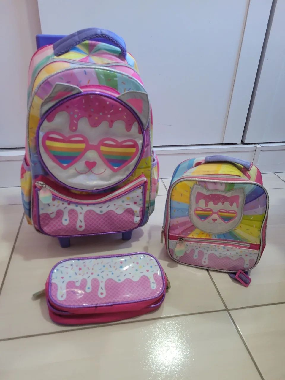 Kit mochila com rodinha infantil  - Foto 2