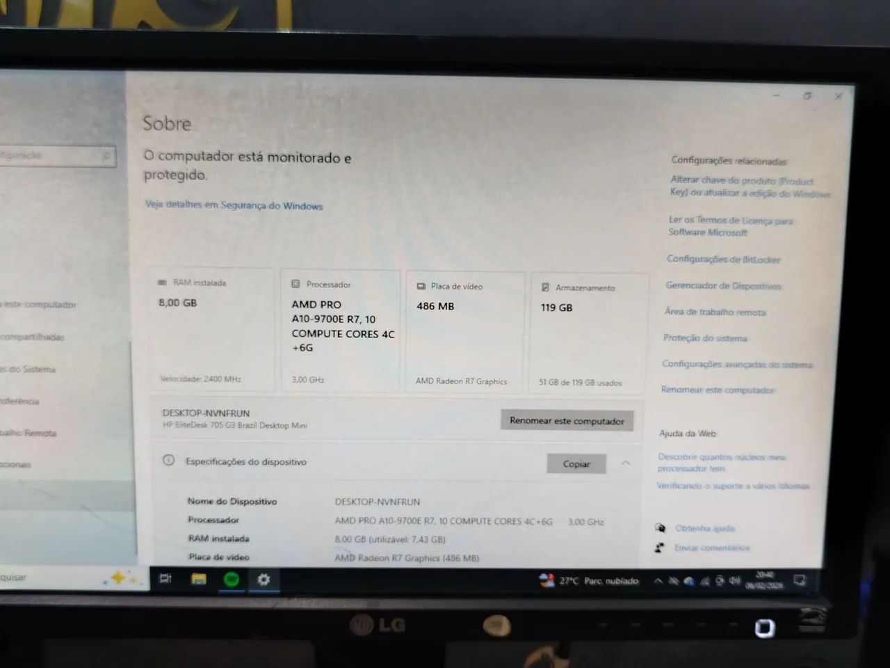 COMPUTADOR+ IMPRESSORA HP SO FALTA CARTUCHO  - Foto 2