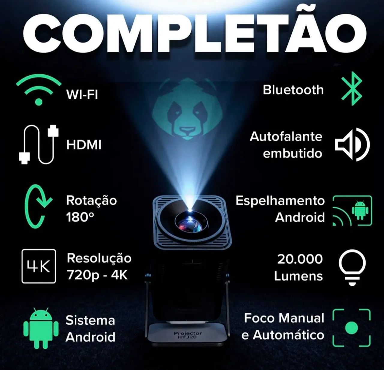 ? Projetor HY320 Android Smart - Cinema em Casa ? - Foto 3