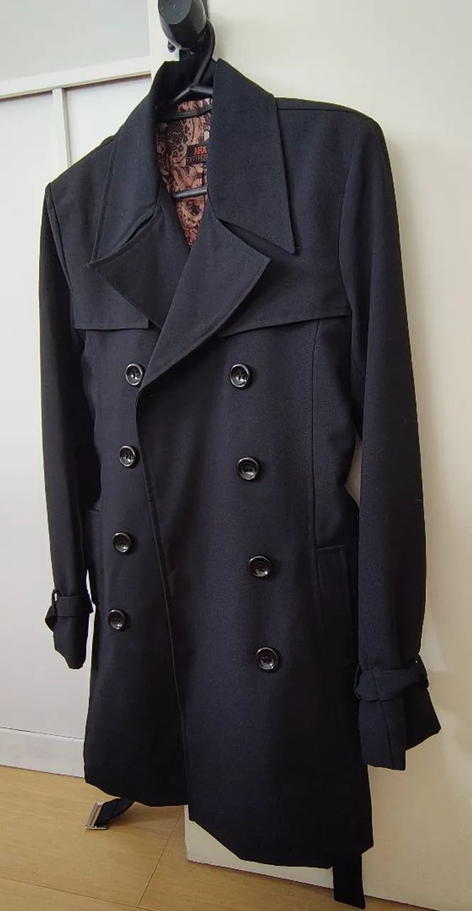 Trench coat preto M - Foto 5