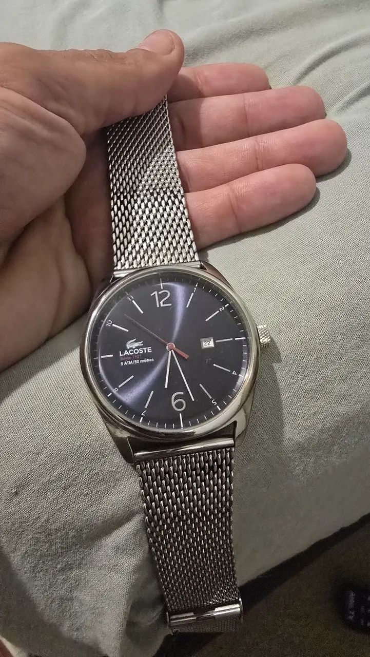 Relógio lacoste em aco pulseira top