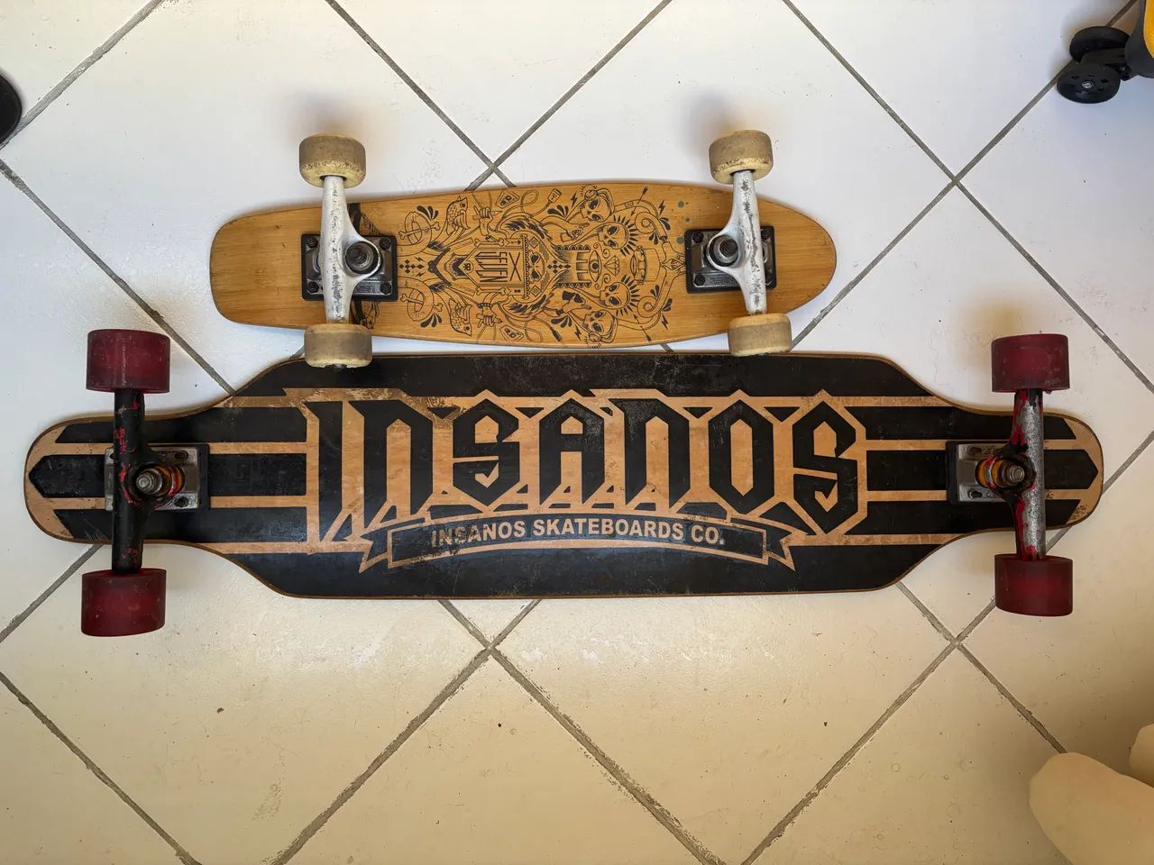 Skate longboard + mini cruiser em madeira CONJUNTO - Foto 2