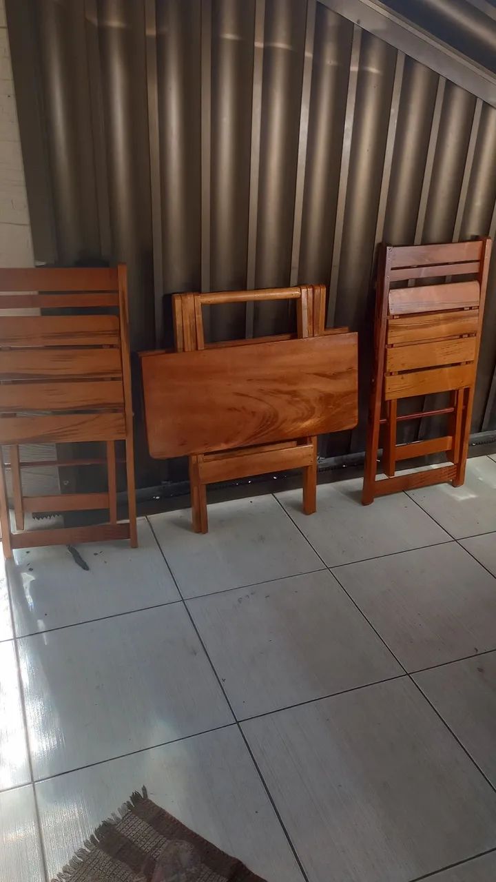 Conjunto de mesa e cadeiras dobrável  - Foto 3