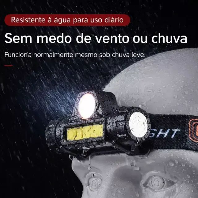 Lanterna de Cabeça LED Recarregável USB Bivolt - Foto 3