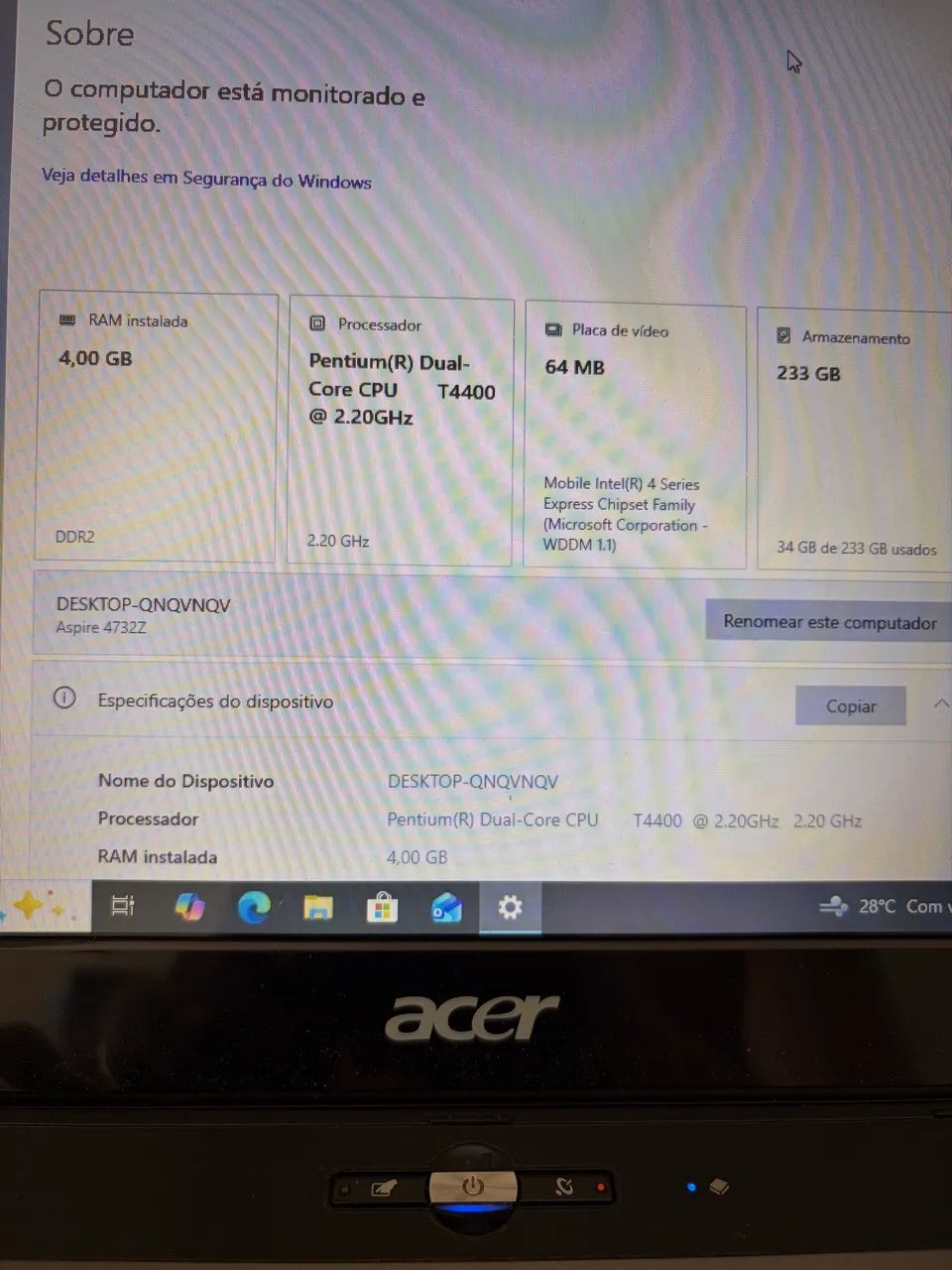Notebook Acer antigo - Foto 2
