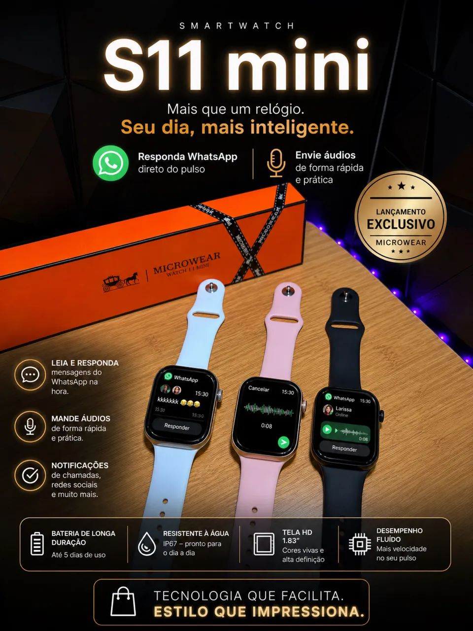 Smartwatch S11 mini(Responde Whatsapp)