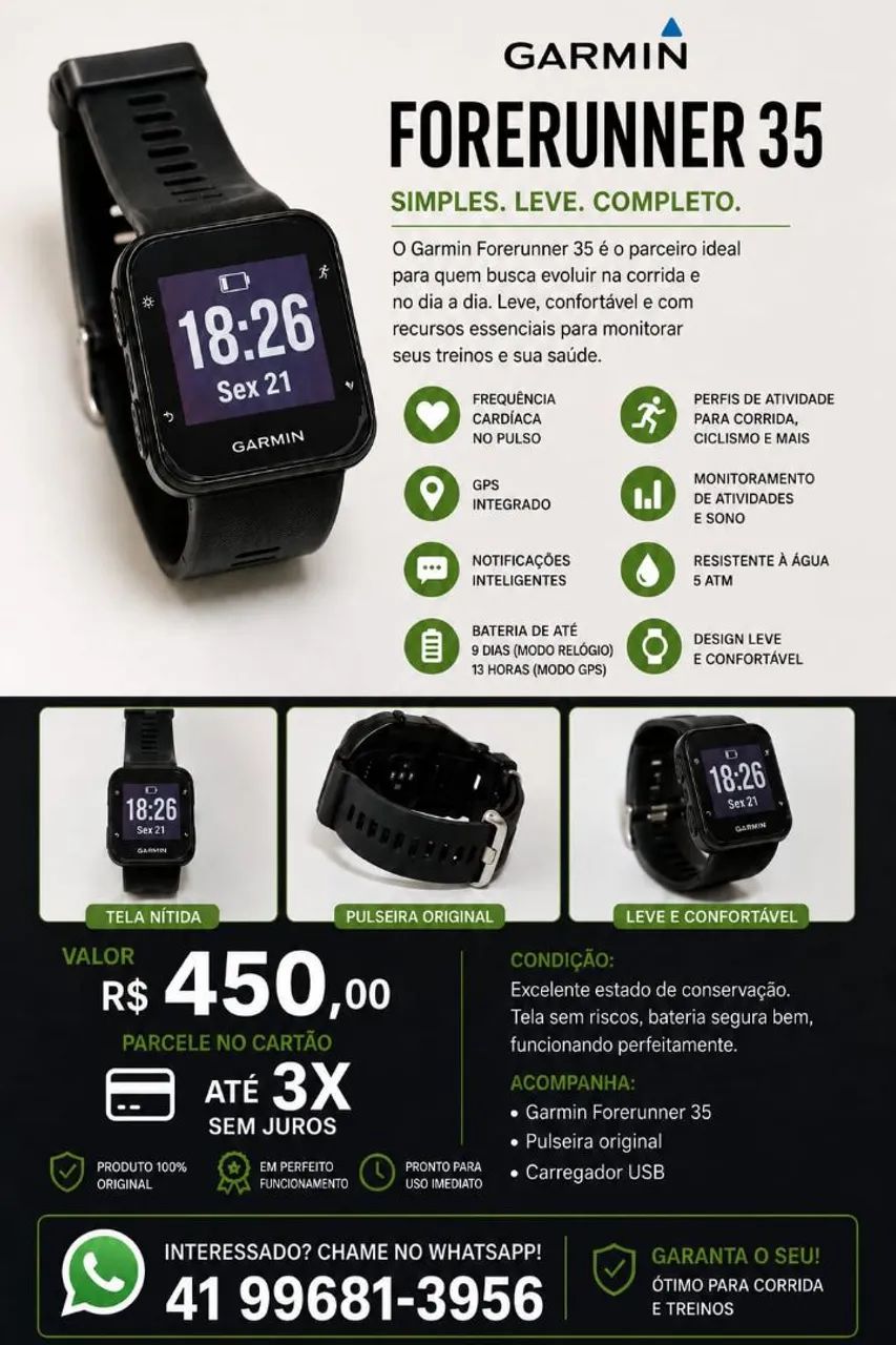 Relógio Garmin 35 