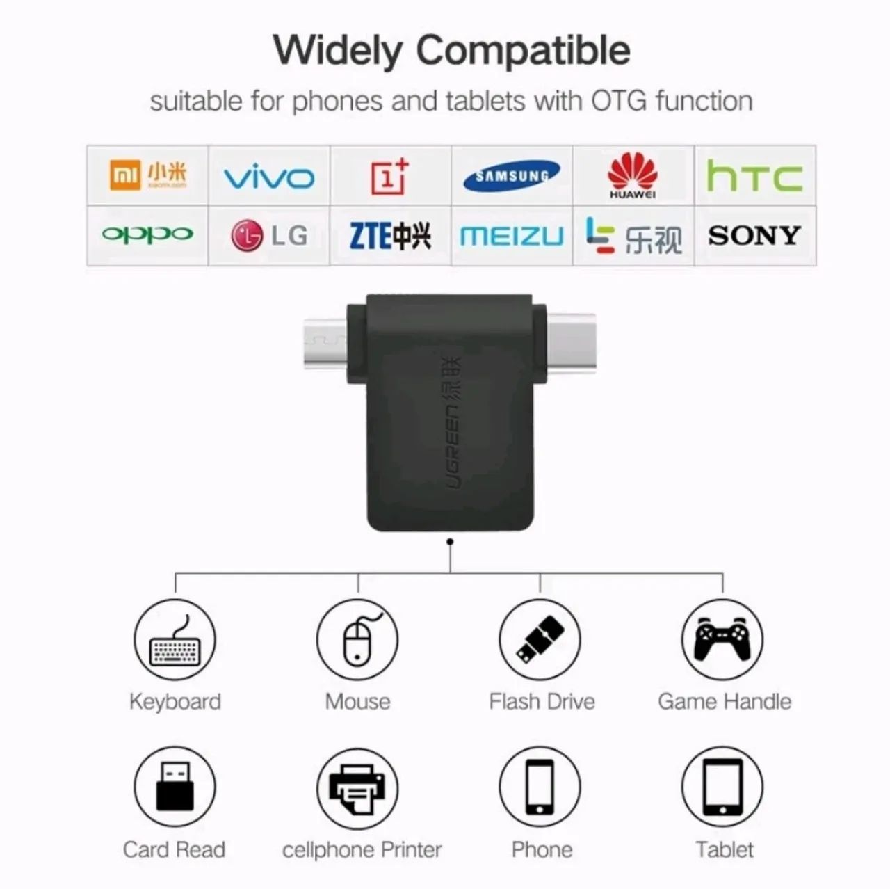 ADAPTADOR OTG UGREEN - TIPO C E MICRO USB  - Foto 5