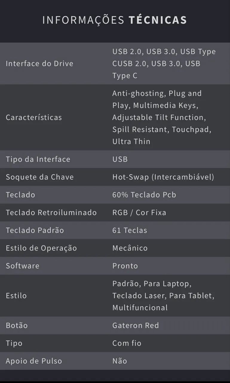 Teclado NinexT Panzer Keyboard Mini Black   - Foto 3