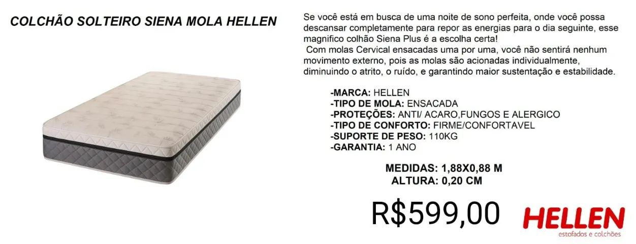 COLCHAO DE SOLTEIRO A PRONTA ENTREGA
