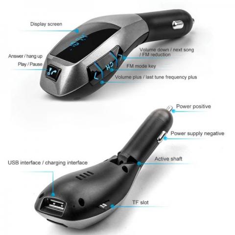 Transmissor Fm X6 com entrada usb e cartão de memória