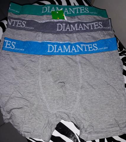Kit Com 3 Cuecas Boxer Diamantes Lingerie - Foto 4