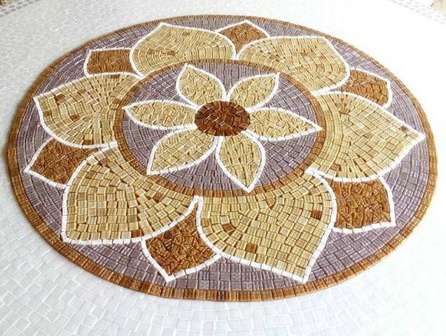 Carpet mosaic, tapete mosaico, mandala, rosa dos ventos, piso mosaico - Foto 3