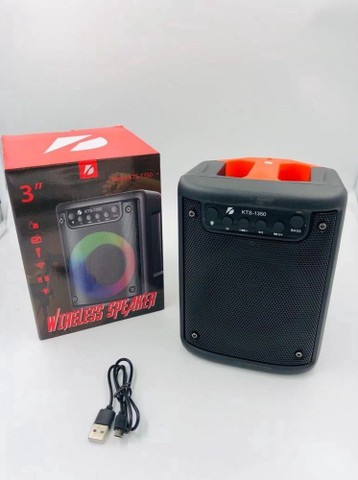 Caixa de som 10w muito top com leds rádios usb entrega 