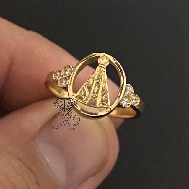 Anel nossa senhora de aparecida ouro18k delicado  - Foto 3