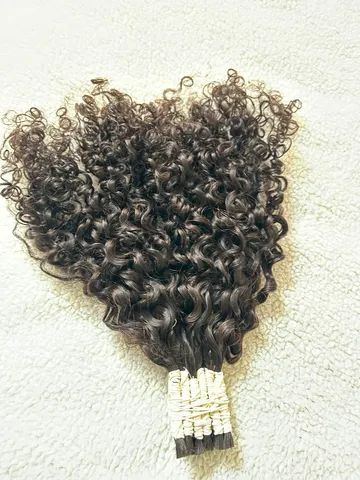 Cabelo humano cacheado com tamanhos variados de 75cm  - Foto 4
