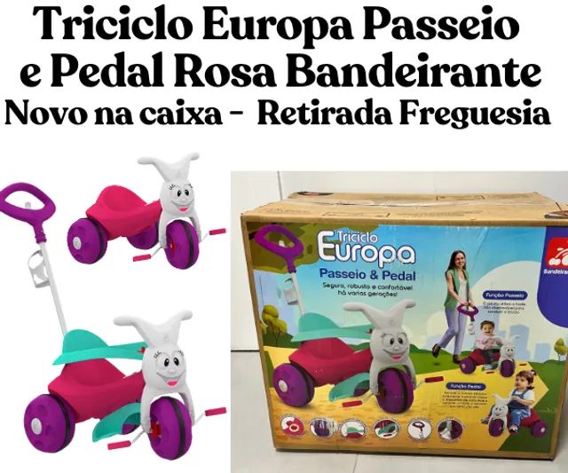 Triciclo Infantil Passeio e Pedal Bandeirante Europa Azul