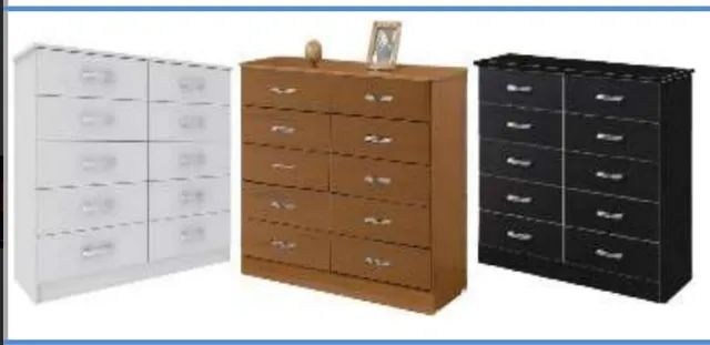 Quarto cômoda 10 gavetas 