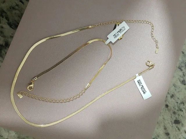Conjunto colar choker e pulseira fita. - Foto 2