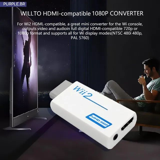 Wii hdmi Wii2hdmi adaptador melhor resolução para nintendo wii<br><br>Conversor HDMI  <br> - Foto 5
