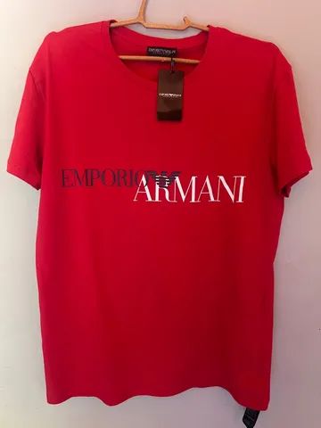 Emporio armani best sale red t shirt