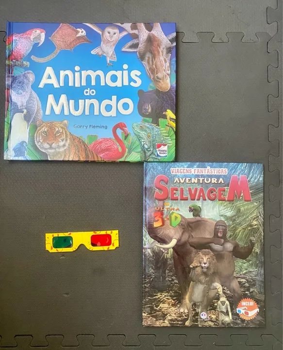 Livro Infantil - Animais do Mundo e Aventura Selvagem