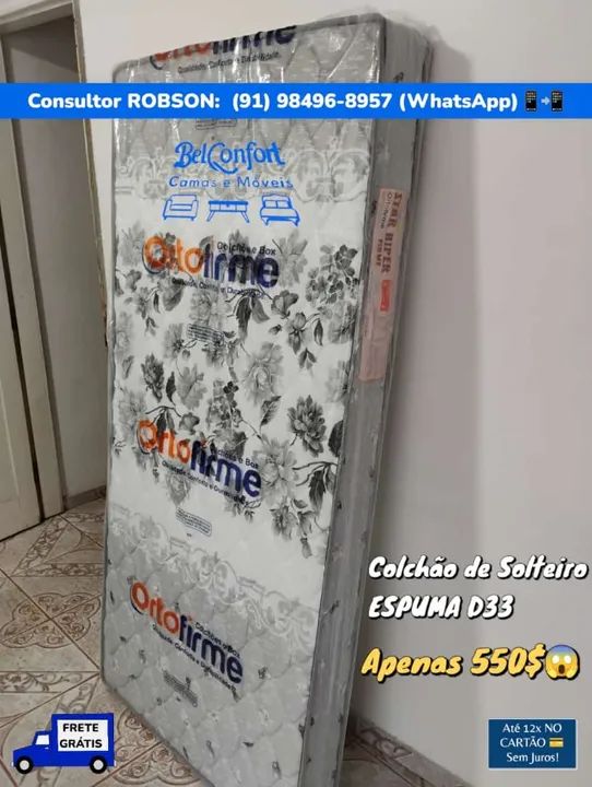 COLCHÃO DE SOLTEIRO, ESPUMA D33