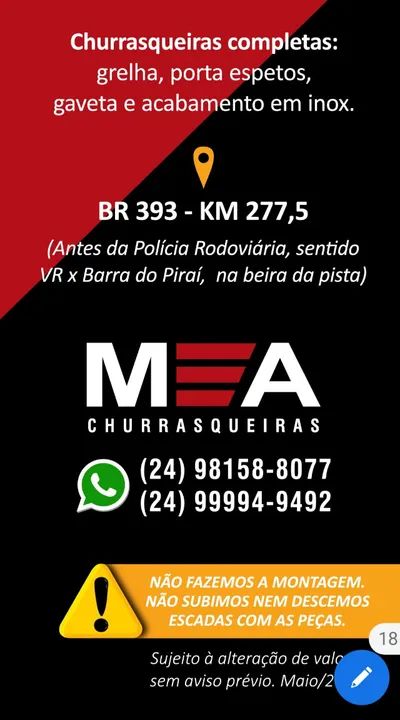 Churrasqueiras Pré Moldadas M&A - Lisa ou predial À partir de R$ 590,00 - Foto 2