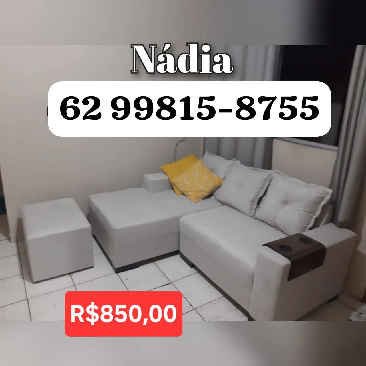 Sofá cor palha 