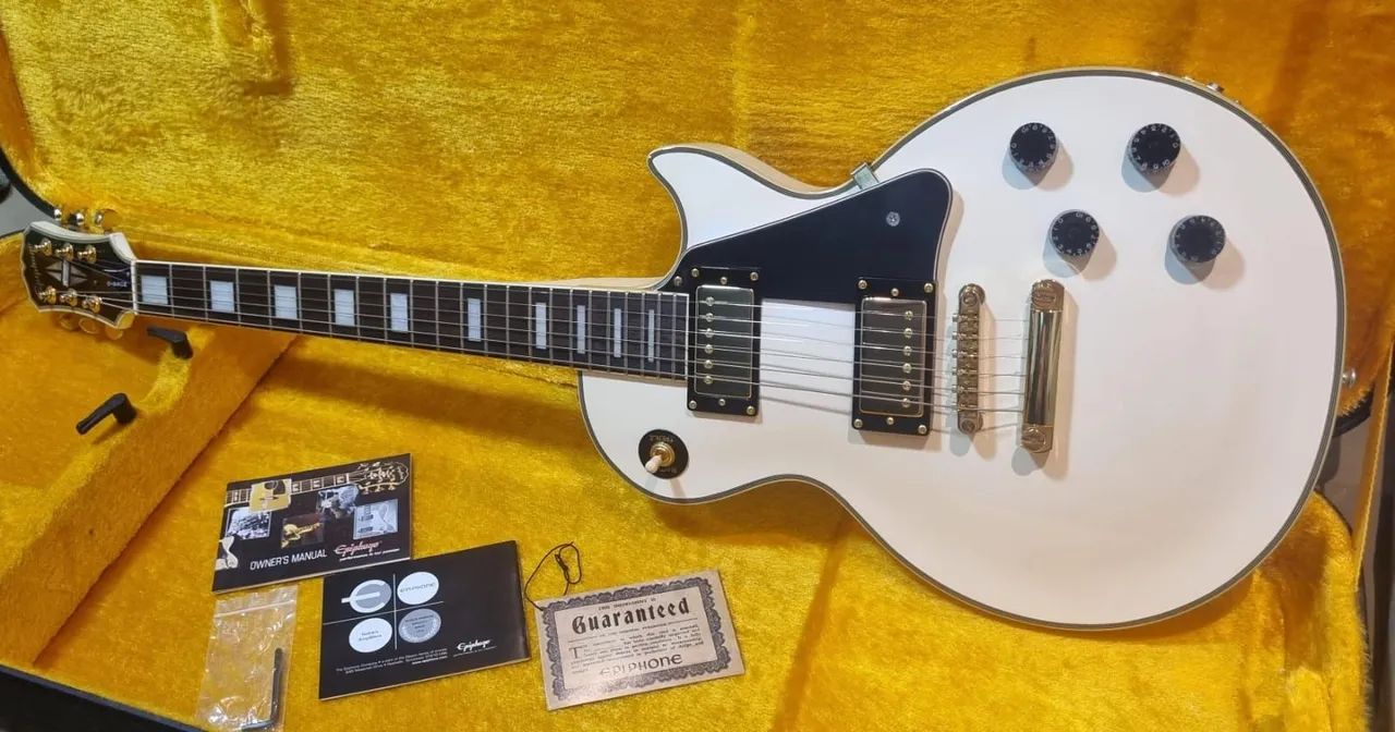 Guitarra Elétrica Epiphone Les Paul custom alpine white korea