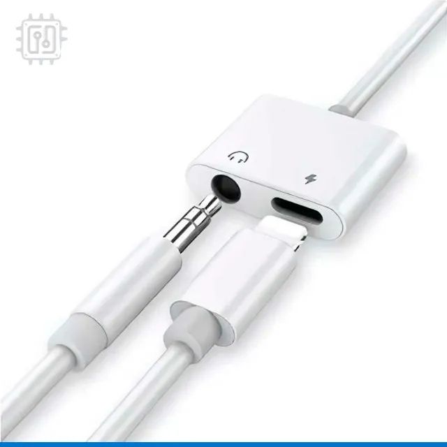 Adaptador de Fone de ouvido P2 para iPhone Dual Lightning Carrega Com Fone 2em1 - Foto 3