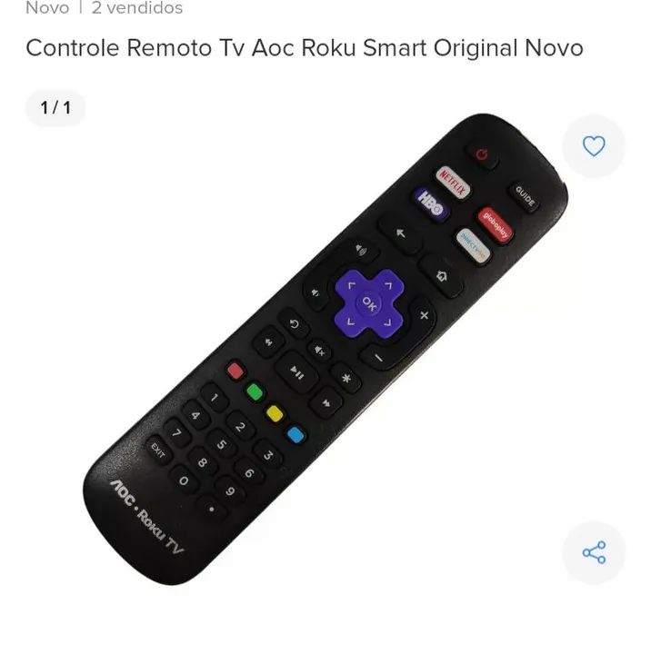 Controle remoto original AOC Roku