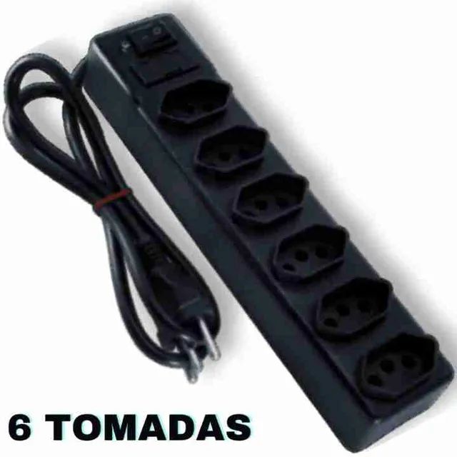 Filtro de linha régia com 6 tomadas tripolar 