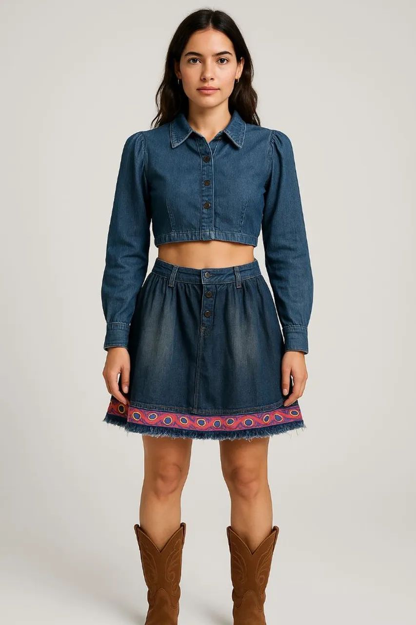  Saia jeans Opera Rock tam P