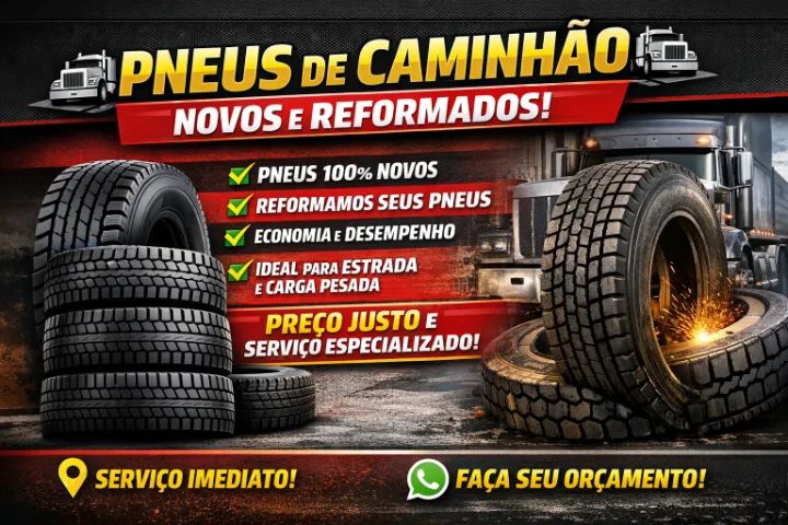 Reforma de pneus de caminhões e vendas