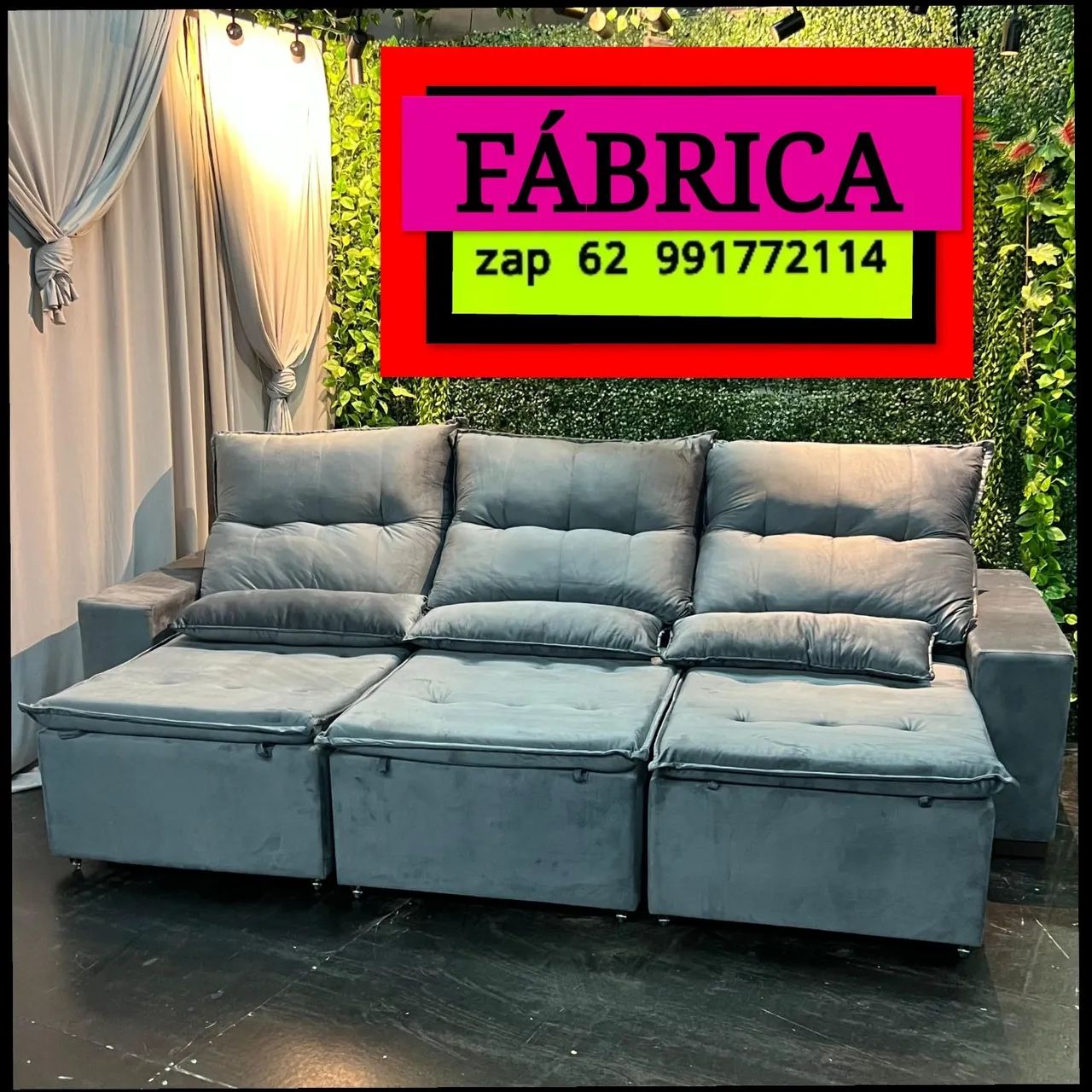Sofá retrátil e reclinável 2.90 Largura