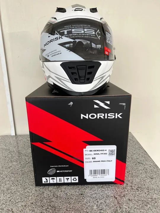 Capacete Norisk Soul FF302- Branco/Preto/Verde - Foto 4