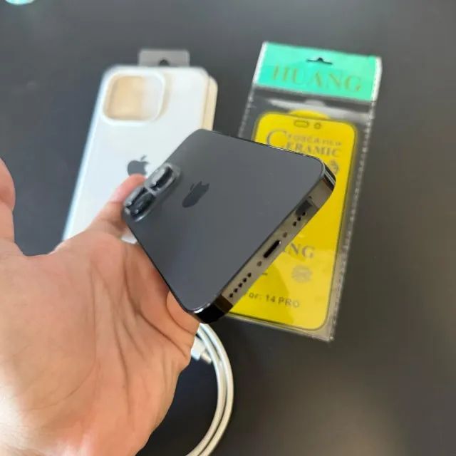 IPhone 14 Pro 256GB Preto Nunca mexido! Com Brindes! Ótimo estado! Aceito cartão! - Foto 3