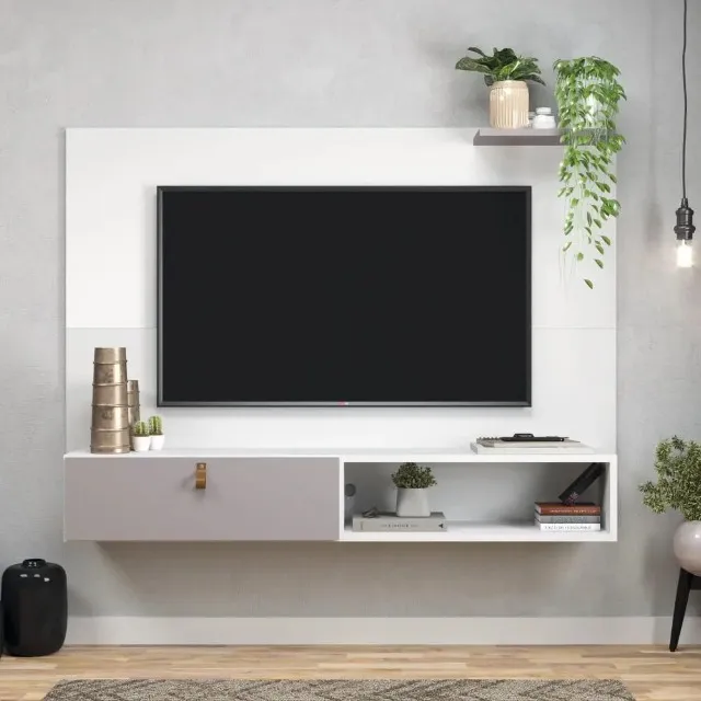Painel de televisão até 50 Plg -Branco-Sala-Quarto-TV-Entrega gratis