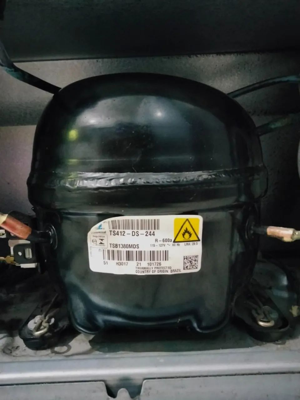 Compressor de Geladeira Ts412 110v ( Vendido no estado sem teste ) - Foto 4