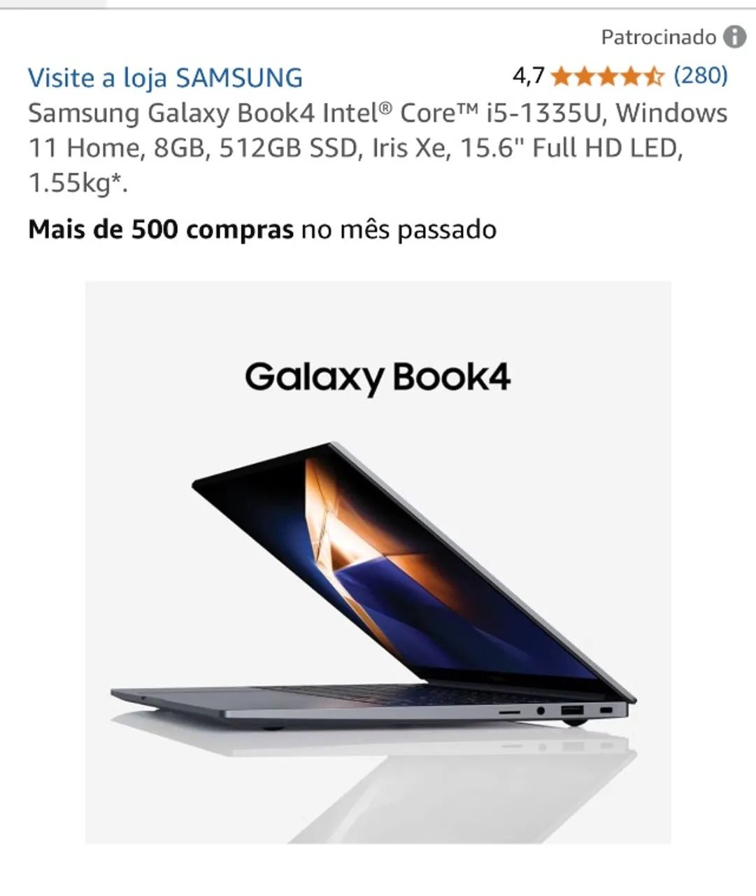 Notebook galaxy book 4 novo