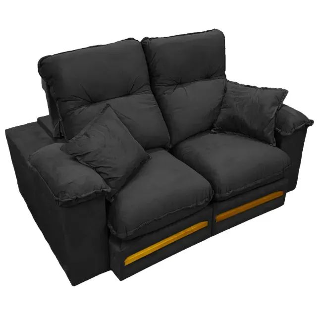 50% OFF - Sofá Libano 2 Lugares Retrátil e Reclinável 180cm Veludo - Foto 5