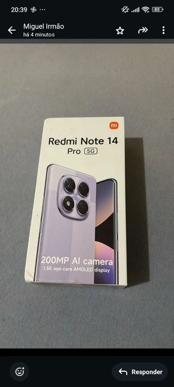 Celular Redimi Note 14 Pro 5g, Novo, 1 mês de uso, vem com capinha e carregador.