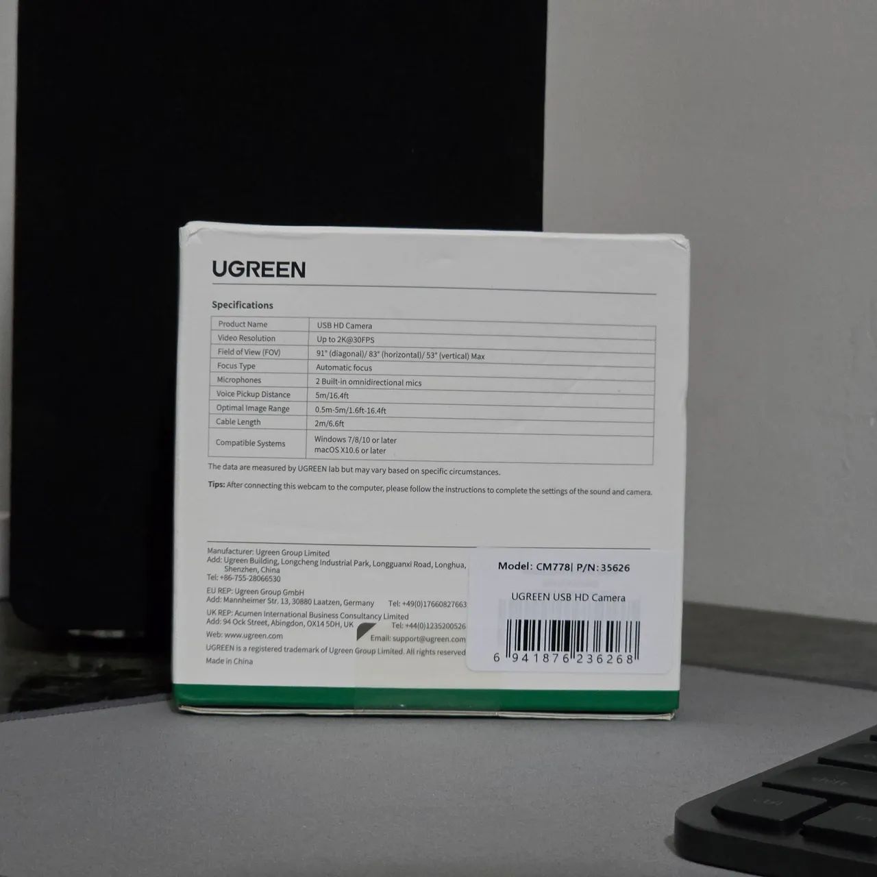 Webcam UGREEN 2K 30FPS com Microfone Duplo - Foto 2
