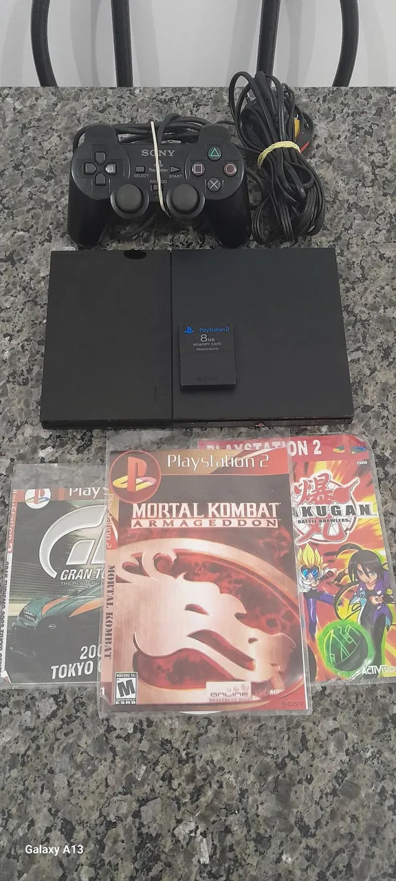 Playstation 2 com memory card e controle original