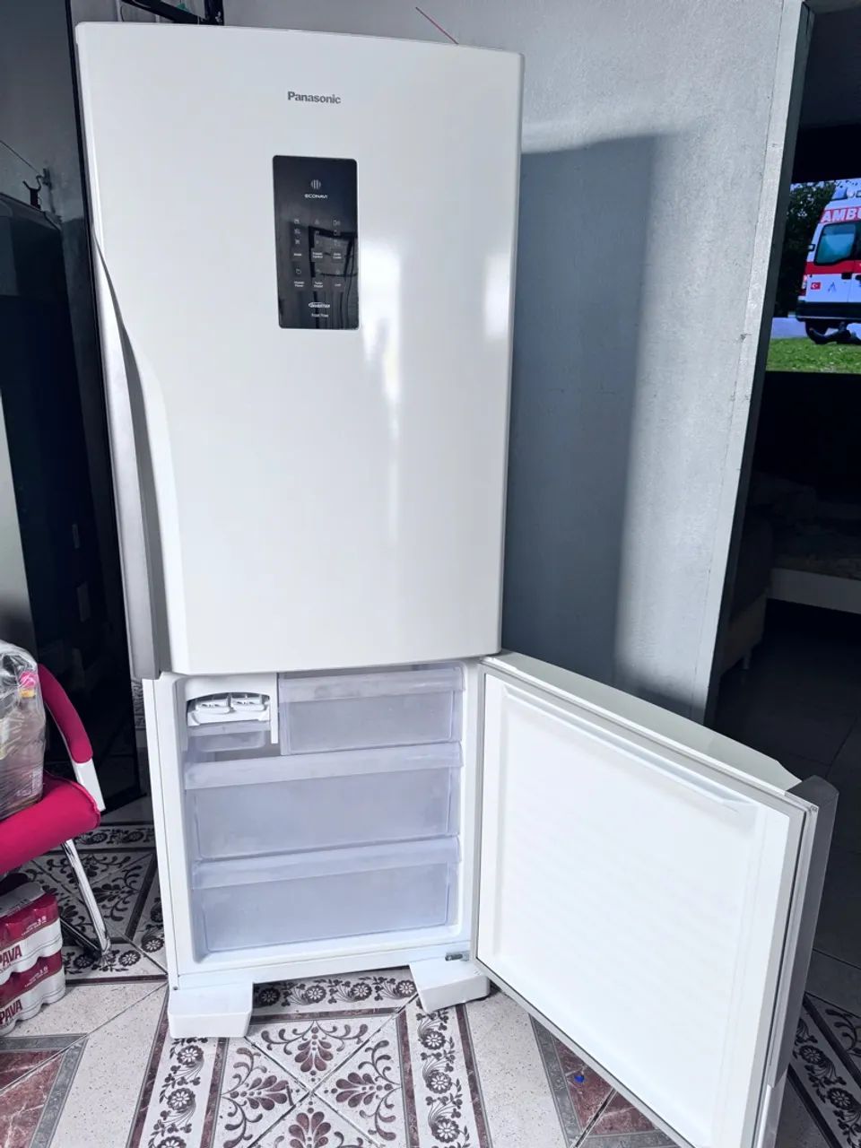 Geladeira Panasonic Inverter Frost Free Painel Digital 425 Litros Semi Nova Aceito Cartão  - Foto 2