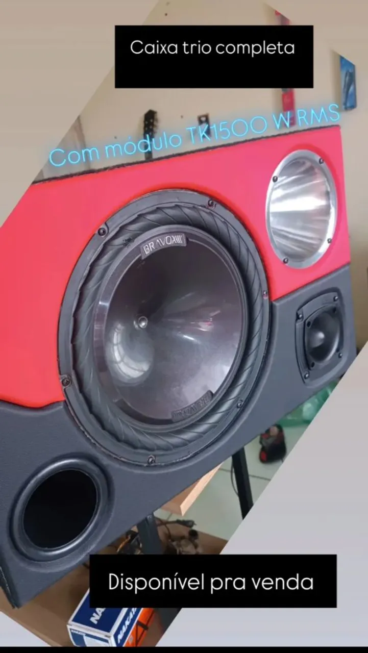 Caixa Trio Completa com Módulo TL1500 W RMS