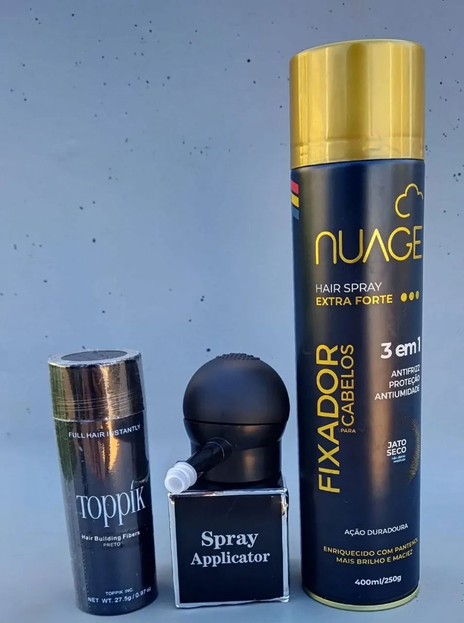 Toppik Cor Preto (Refil Bombinha e Spray Laquê Fixador)