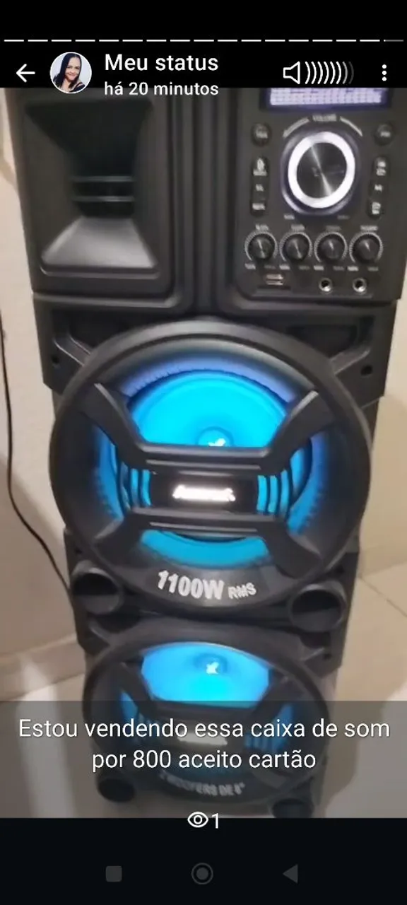 Caixa de som Amvox 1100W RMS