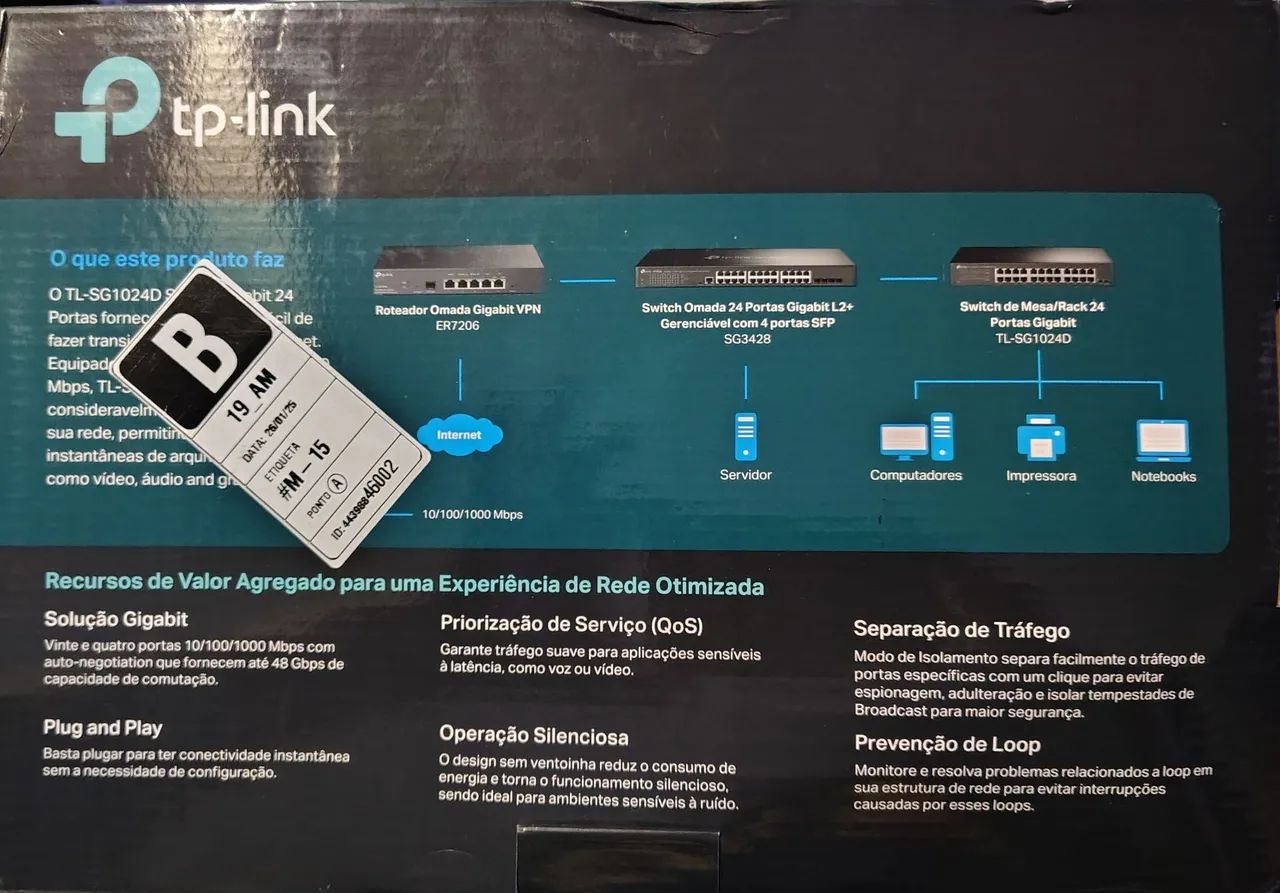 Switch TP Link 24 portas64529513885698121